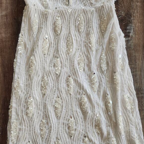 Retrofete Prima Dress in White Sequins Beaded Small NWT Sleeveless Maxi - Picture 5 of 13